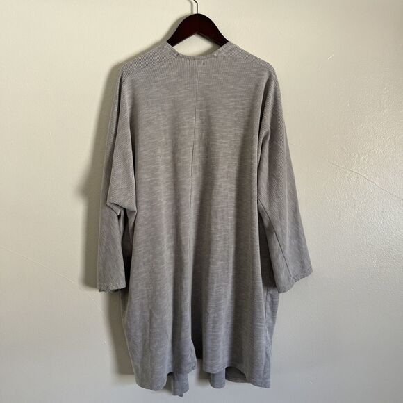 Anthropologie DONNI Ribbed Lightweight Pocket Sweater Coat Cardigan, Grey- O/S - Picture 8 of 9